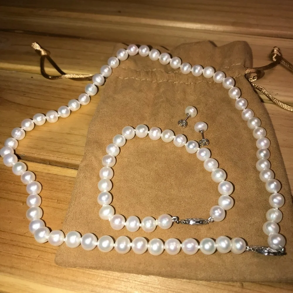 Elegant real Pearl Jewelry Set - Picture 2 of 3